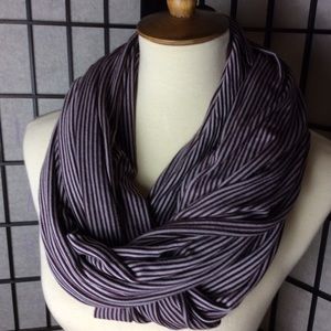 Grape and Gray Striped  Infinity Scarf!